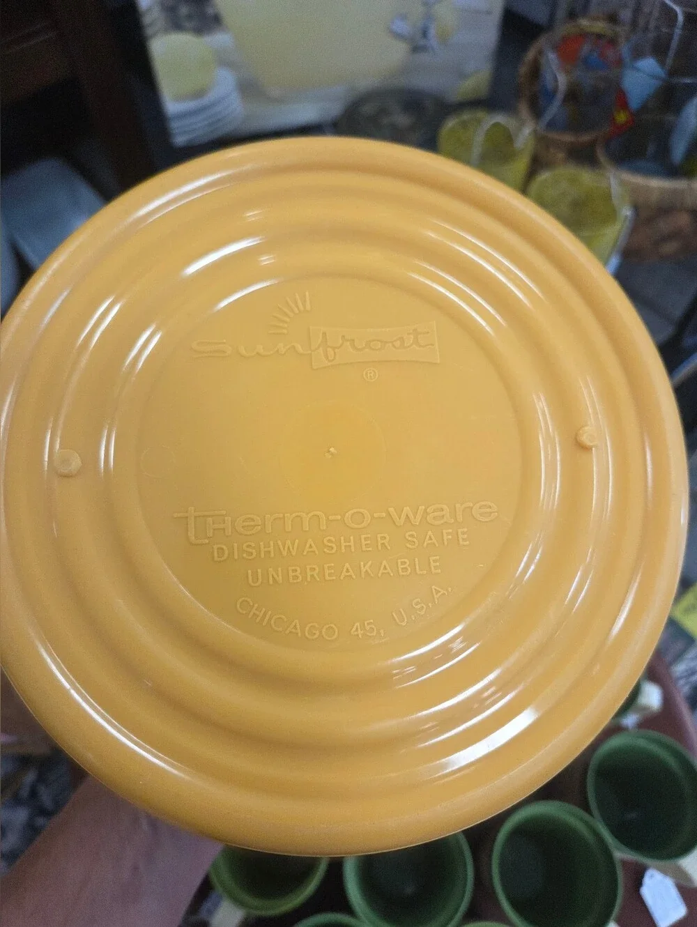 Sunfrost Therm-O-Ware Vintage Harvest Gold Container Ice Bucket w/ Locking Lid